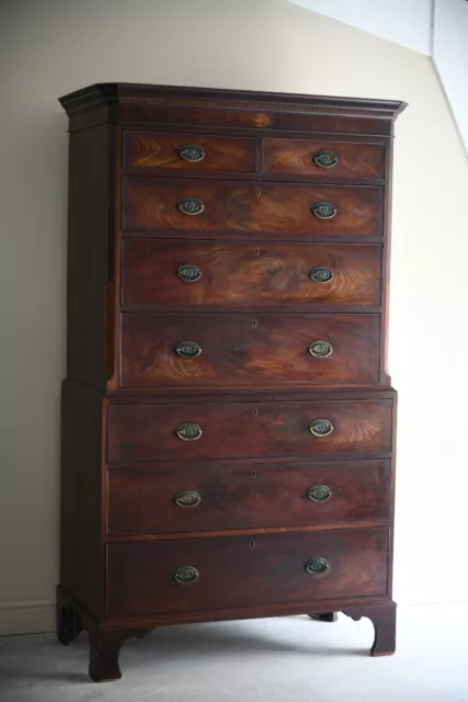 Georgian Mahogany Chest on Chest George III Bedroom Storage