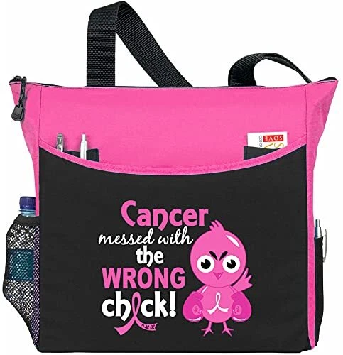 Breast Cancer "Messed With the Wrong Chick" Tote Bag "The Dakota" Pink