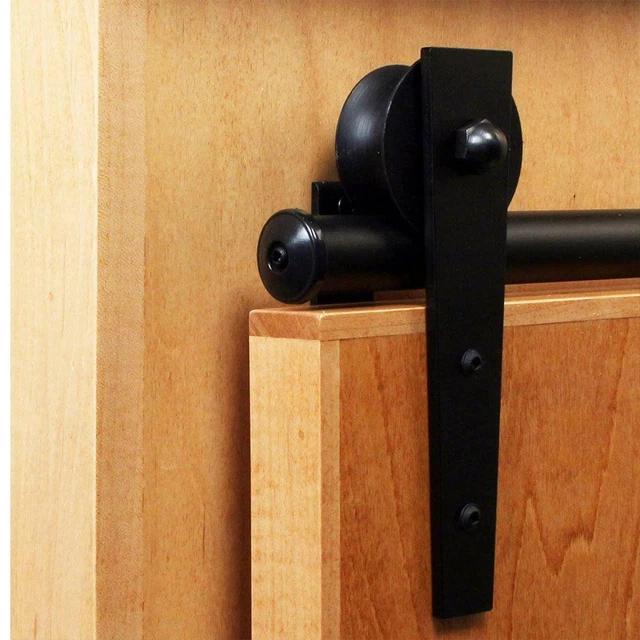 Markenlos Rolling Door Hardware Kit Brackets Solid Aluminum Rails Metal Black 2