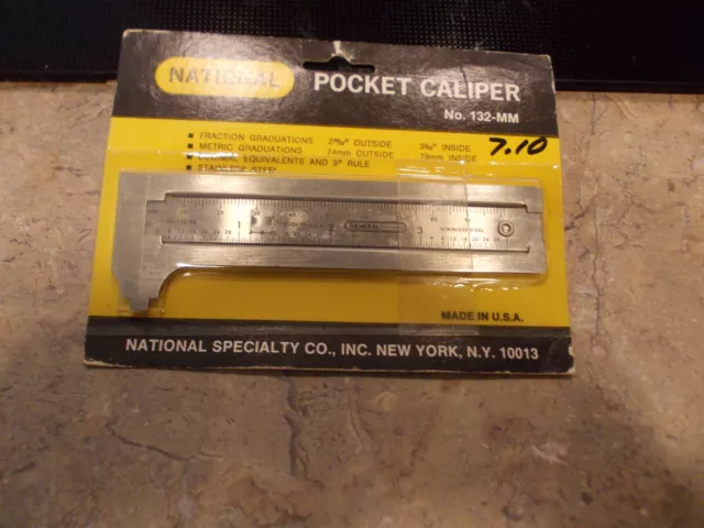 National Pocket Caliper # 132-mm USA stainless steel tool