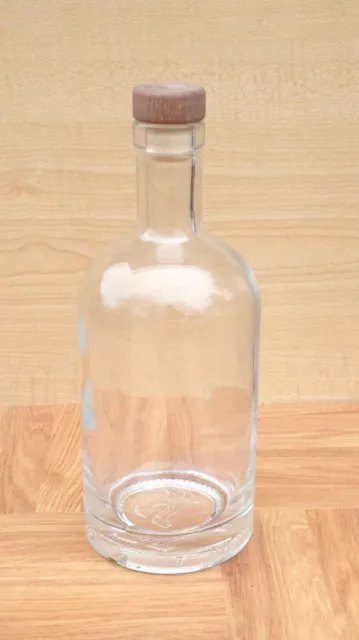 750 ml Clear Cork Top Empty Flask Glass Bottle