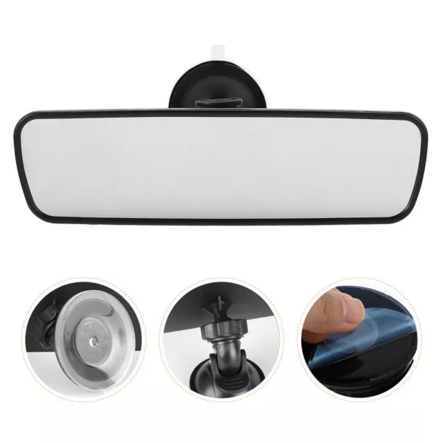 Universal Rear View Interior Car Mirror Adjustable Suction Cup Wide Long Safety