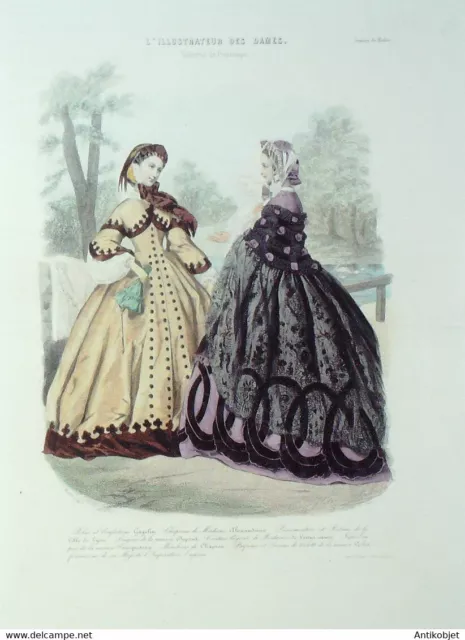 Gravure de mode L'illustraion des Dames 1866 n°10