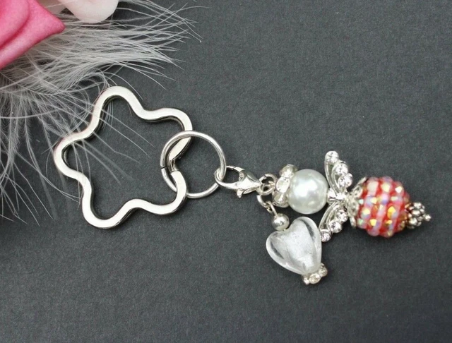 Portachiavi Angelo Custode 'Carla' Per Auto - Regalo Portafortuna Con Messaggio 'Guida Con Attenzione' In Oro Rosa - Foto 11