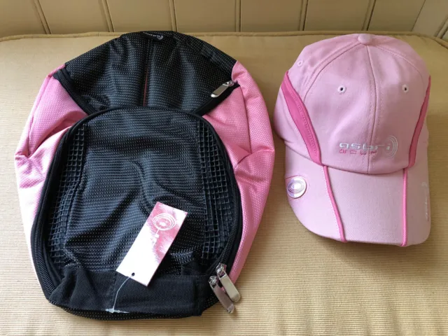 Asbri Ladies Golf Gift Bundle #4 - Shoe Bag + Pink Cap with Magnetic Ballmarker