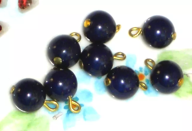 Vintage Charms, Drop Drops Dangles Blue Beads Art Nouveau NOS #1503