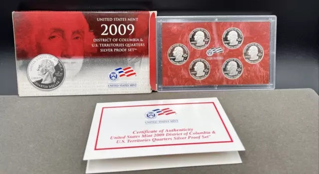 2009-S DC & US Territories Quarters Silver Proof Set w OPG + COA US Coins M151