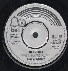 SHOWADDYWADDY Heavenly 7 INCH VINYL UK Bell 1975 Four Prong Label Design B/W