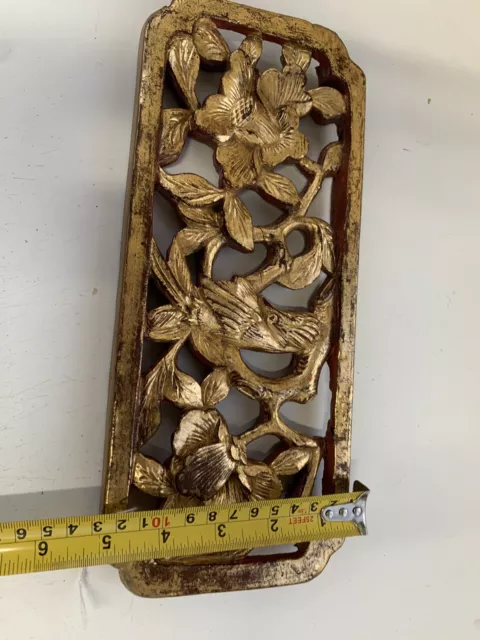 vintage Chinese Gilt carved wood panel