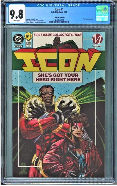 Icon #1 CGC 9.8 WHITE PAGES Milestone 1993