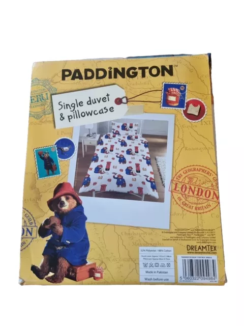 Paddington bear single bedset with pillow case kids bedding