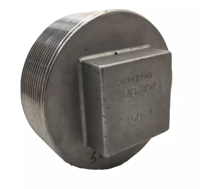 Plg400Ss 4 Inch Stainless Steel Square Head Threaded Plug