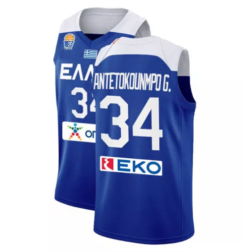 Tokyo Antetokounmpo 34 Team Greece Basketball Jersey Blue White 2022  Youth/Adult