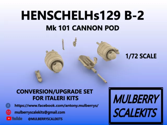 1/72MULBERRY SCALE KITS conversion to Henschel Hs 129 B-2 for Revell or ...