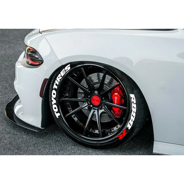 Permanent Tire Lettering Stickers – 1.25 Inch, 8 Pcs, Matte Rubber, No Glue, Universal Fit