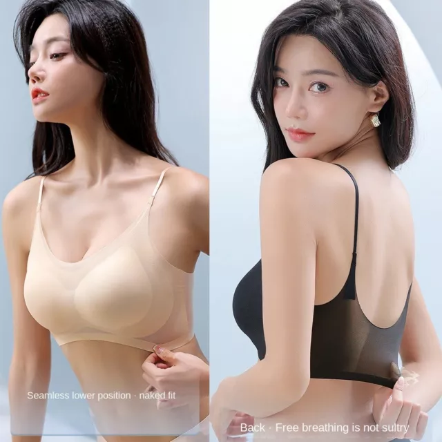 Women Sexy Transparent Invisible Bra Ultra-thin Perspective Bra Disposable  Push Up Bra For Party Dress Wear (38/85b)