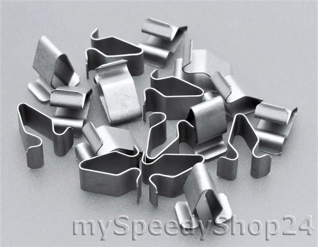 20x Halterklammern Steckklammer Blech Klemme Metall Für Audi VW