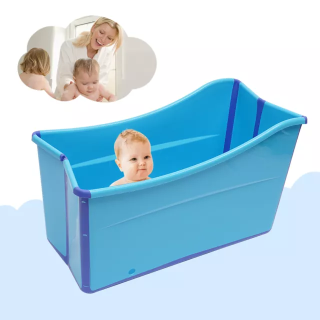 Bañera plegable móvil azul para adultos sauna baño bañera plegable bañera masaje