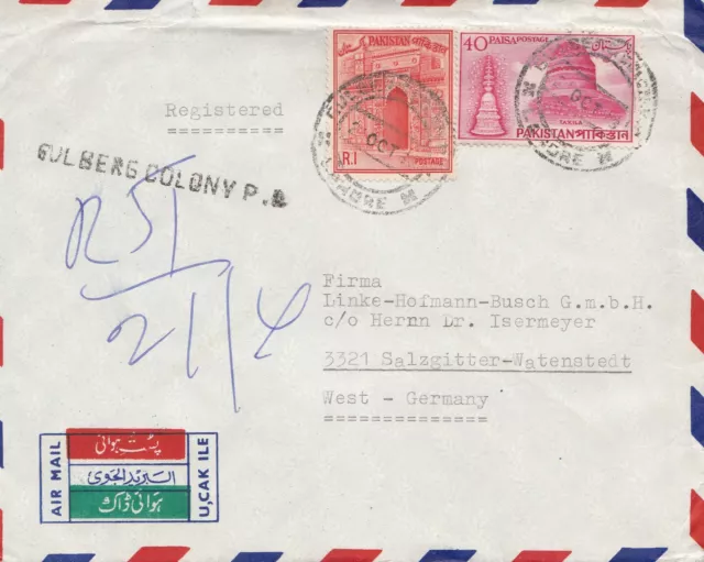 Pakistan: 1930 air mail Lahore to Salzgitter-Watenastedt