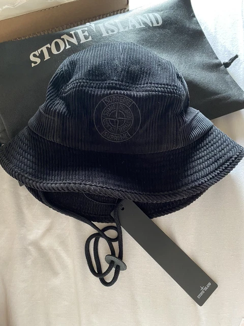 STONE ISLAND X Supreme Black Corduroy Bucket Hat PicClick UK