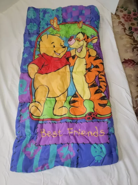 VTG Winnie The Pooh Best Friends Sleeping Bag Tigger Polyester Colorful Bright