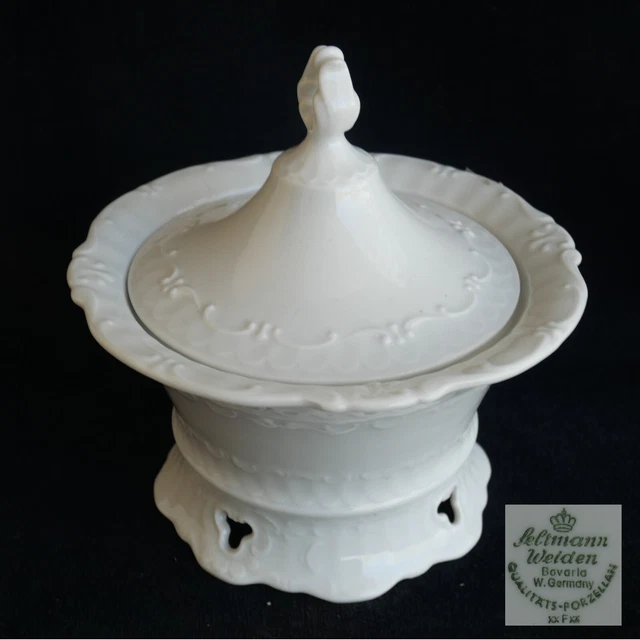 Seltmann Weiden schöne Bonboniere Weiß Relief H 17 cm | 6 3/4" Germany TOP
