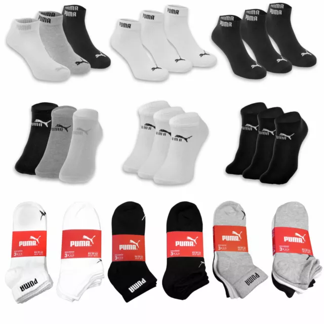 PUMA SOCKEN Quarter Sneaker Socken Sport Uni- Füßlinge 3 6 9 12 15 18 BAUMWOLLE