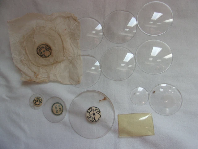 Lot De 3 Verres De Montre Gousset (cristaux) Neufs - 4 Tailles Disponibles - Stock Ancien