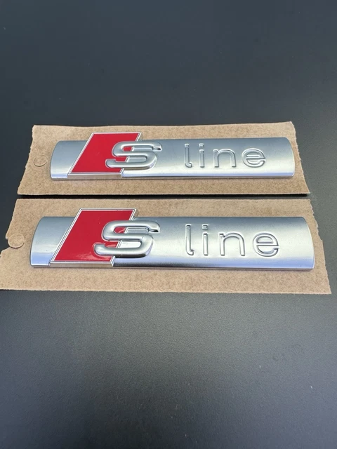 Emblema Segno Logo Scritta Originale AUDI S-Line (2 Pezzi - Foto 3