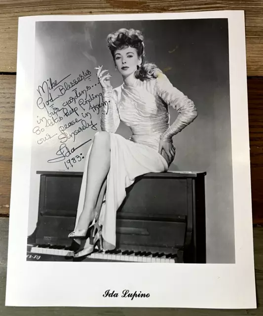 1983 Ida Lupino Signed 8X10 Glossy Photo Movie Actress High Sierra B/W No COA