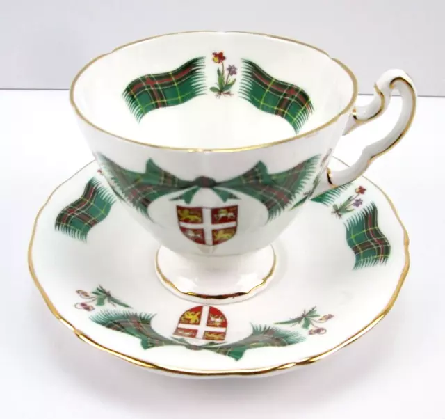 Royal Adderley England Newfoundland Canada Provincial Tartan Tea Cup and Saucer