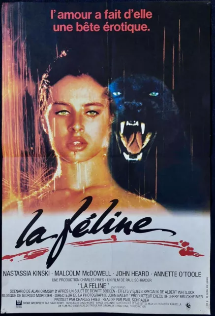 CAT PEOPLE 1982 vintage original French movie poster