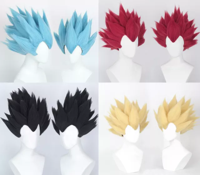 Dragon Ball Vegeta Goku Super Saiyan Hair Blau Blue Wig Cosplay Halloween