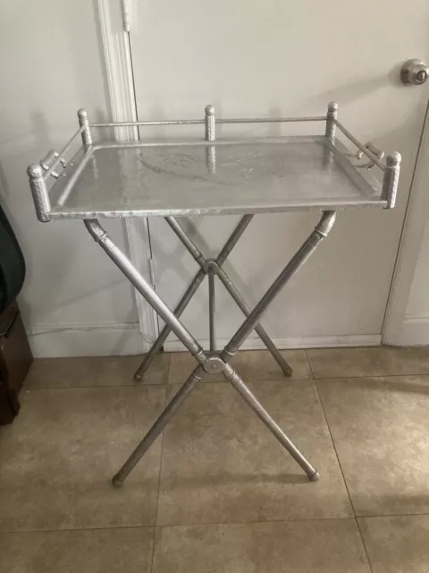 Vintage Aluminum Folding Tray Table by Mary Wright for Everlast Metal Products