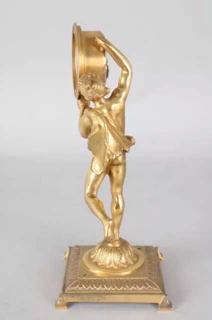 Horloge, pendule, pendulette statuette en bronze dorée