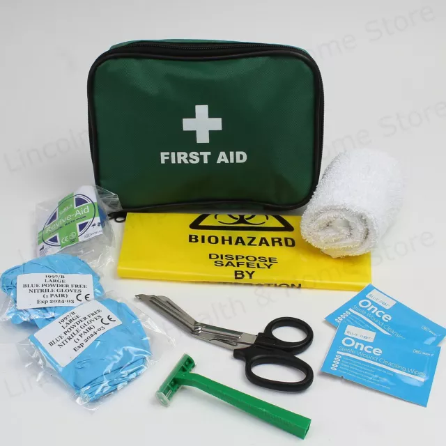 AED (Defib) Prep Kit. Wash Cloth Scissors Razor & Resus in First Aid Bag