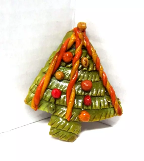 Vintage Christmas Tree Ornament Handmade Bread Dough Ecuador Folk Art Holiday