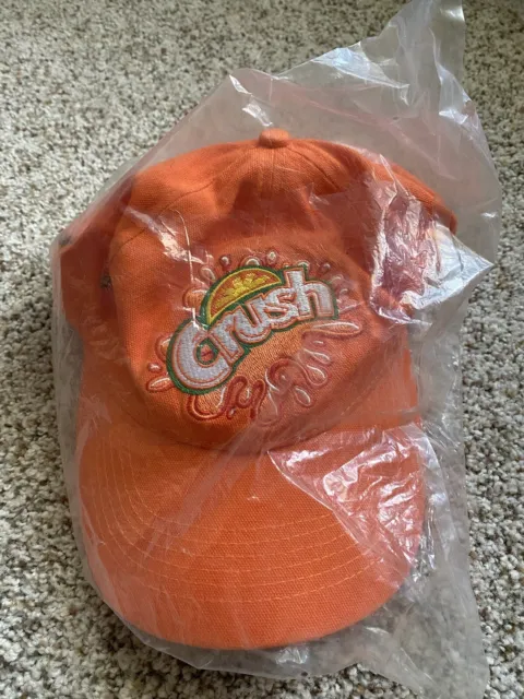 Vintage 1990's Orange Crush Soda Baseball Hat/Cap Adjustable Strap Orange NEW