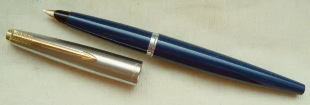 SELTENER PARKER " 45 ", FOUNTAINPEN ! in BLUE/CHROME , 14 Kt.NIB, EXTREME RARE !