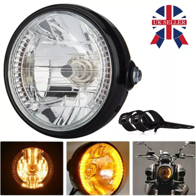 7" Universal Motorcycle Headlight Motorbike LED Front Light Headlamp Lamp NEW UK