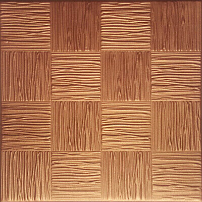 Ceiling Tiles Glue Up 20" x 20" Decorative, Styrofoam, CUBISM Metallic Copper