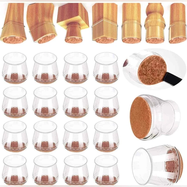 16 Packs Chair Legs Floor Protectors ,Silicone Furniture Pads for Hardwood Floor