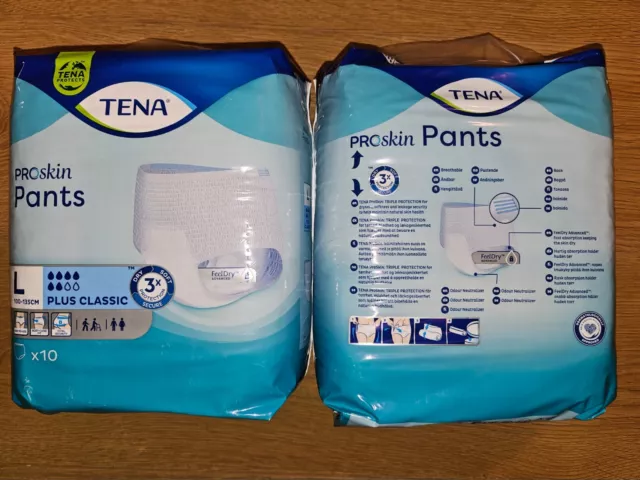 TENA Pants Plus Classic, Large, Pack of 10