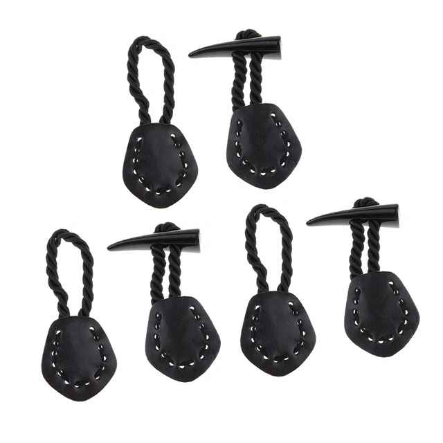 3er Set   Knebelverschluss Knopf Mantel Jacke Duffle diy Nähen schwarz