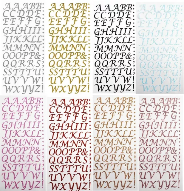 Self Adhesive Stick On Glitter Alphabet Letter Stickers Card Making Art & Craft