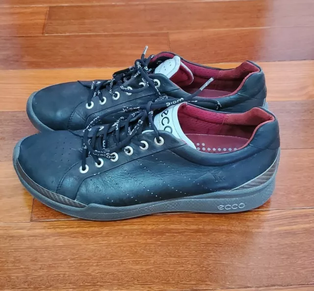 Ecco Biom Hybrid Hydromax Spikeless Golf Shoes Mens Size 42 EU Black Yak Leather