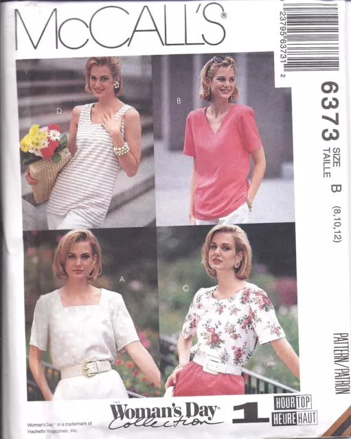 6373 UNCUT McCalls SEWING Pattern Misses Set of Pullover Tops Summer Spring OOP