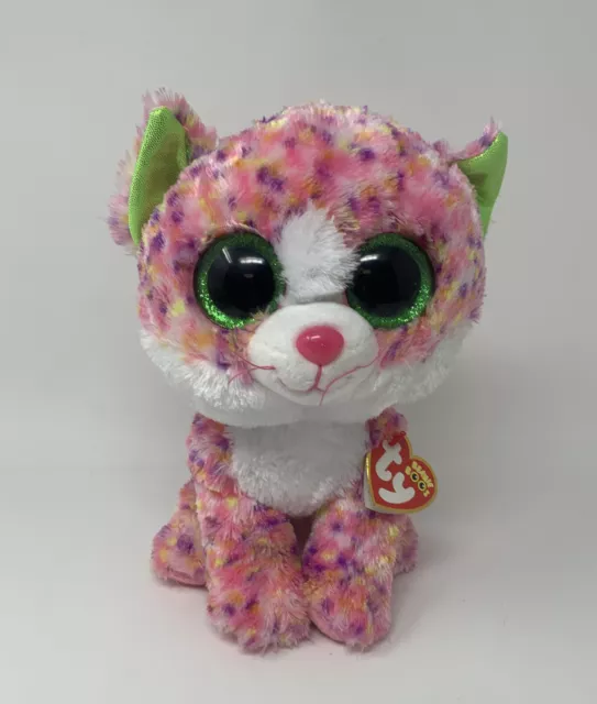 Ty Beanie Boos Sophie Kitty Cat 9" Plush Stuffed Animal Sparkle Glitter Eyes NWT