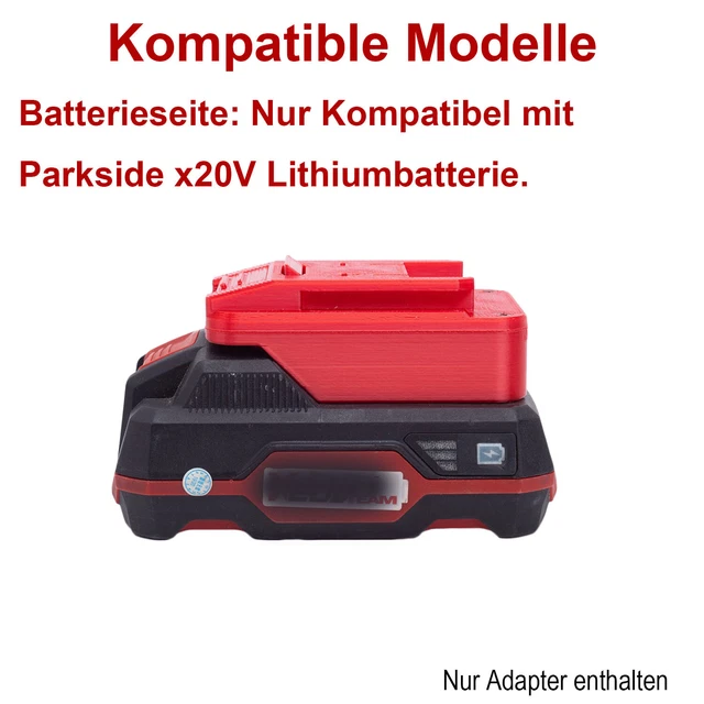ADATTATORE BATTERIA PER Parkside X20V conversione batteria in