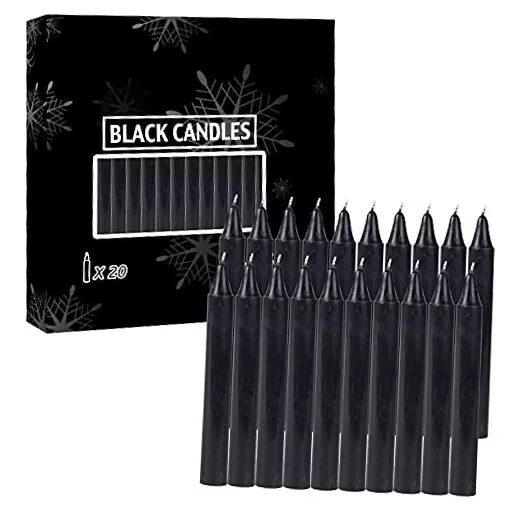 20 pcs Black Candles-Magic Ritual Small Mini Spell Chime Candles-for Pagan and